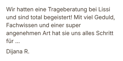 Google Bewertung Lissi Trageberatung