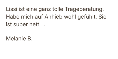 Google Bewertung Lissi Trageberatung